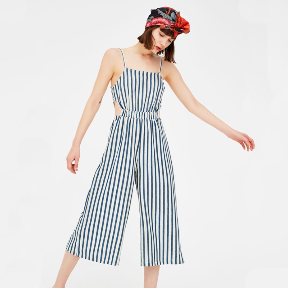 FLASH SALE!! Pull&Bear striped midi jumpsuit